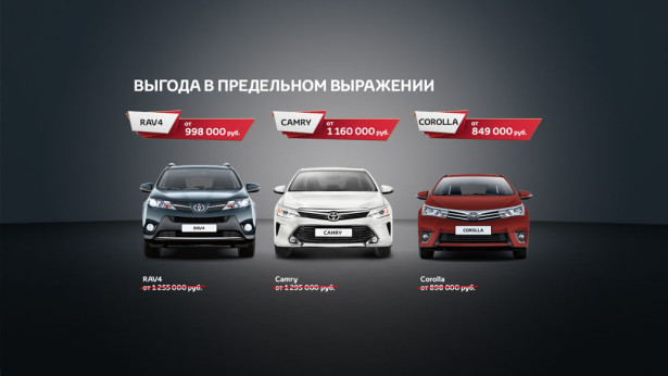Новые автомобили TOYOTA по ценам 2014 года